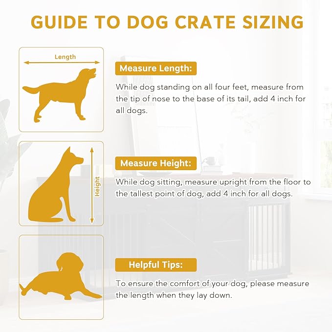 Furniture Style Dog Crate - 83" L Super Large Wooden Dog Kennel Furniture with 4 Drawers & 2 Sliding Barn Doors - for Small Medium Large Dogs, Black