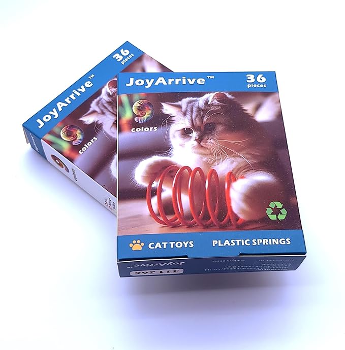 9 Colors Cat Spring Toy, Colorful Springs Self-Play Cat Toys for Indoor Cats,Interactive Cat Toy, Cat Kittens Spiral Coil Springs for Swatting,Biting,Hunting,Pouncing -36PCS