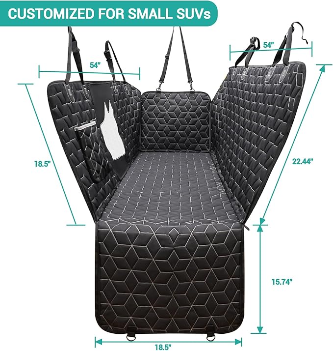 Dog Seat Covers for Back Seat,Pet Hammock for Cars, Waterproof Backseat Cover for Dogs in Car, Heavy Durable Car Hammock for SUV with Mesh Window, Non Slip Dog Car Seat Covers for Small SUV,RAV4,CRV