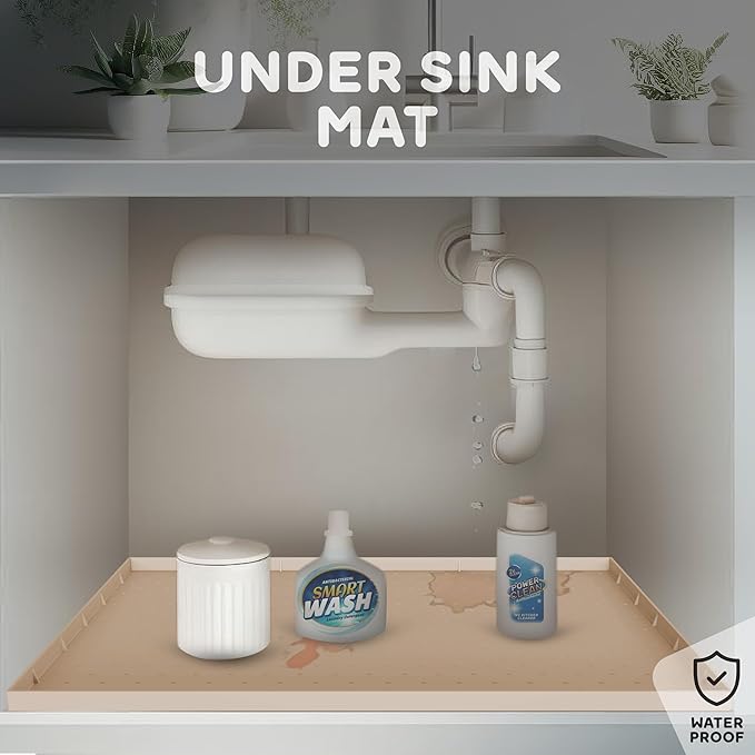 32x24x1” XL Dog Food Mat - All Purpose Under Sink Liner, Washer and Dryer Covers for The Top, Silicone Griddle Mat for Blackstone - Raised Edges Dog Mat for Food and Water Prevent Spill, Waterproof