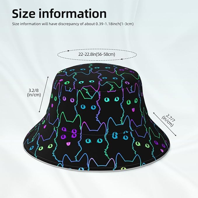 Psychedelic Bucket Hat Fisherman Cap for Women Men, Trippy Art Casual Travel Beach Sun Hats for Summer