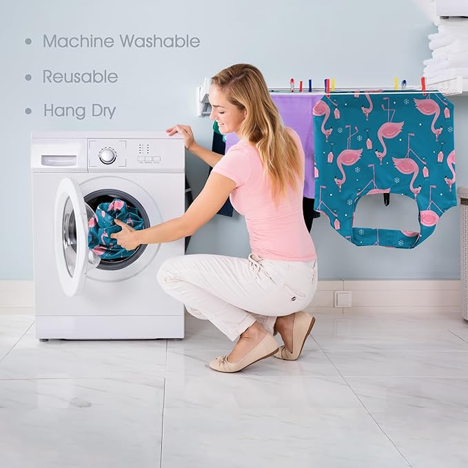 BeeGreen Christmas Animals Reusable Grocery Bags 6 Pack Animal Pattern Reusable Shopping Bags Bulk Christmas Gifts Tote Bags Flamingo Peguin Dog Cat Hedgehog Bear