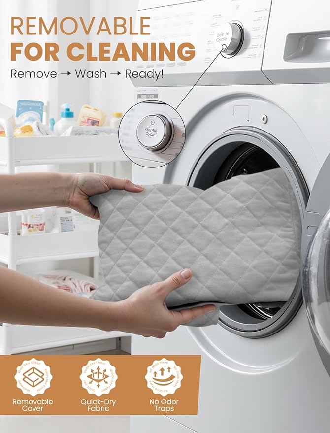 Dog Car Seat for Small/Medium Dogs, Elevated Dog Booster Seat Memory Foam Puppy Car Seat with Washable Cover, Travel Safety Pet Seat Bed for Car with Storage Pockets Up to 35 lbs (Grey)