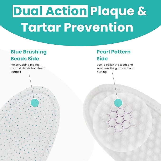 Premium Dog Teeth Cleaning Wipes - All Natural Dog Toothbrush & Tooth Brushing Kit - Pet Dental Finger Wipes for Cats & Dogs - Freshens Breath, Reduces Tartar & Plaque - All in one Finger Wipes (50)