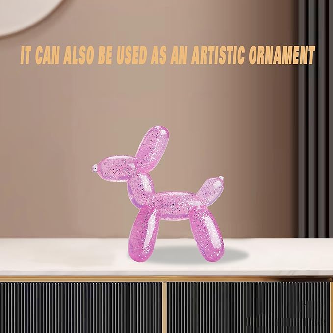 Durable Dog Chew Toy – Balloon Dog Shape, 6.14” for Medium & Large Dogs, Tough Plastic, Interactive Chew Toy for Boredom & Dental Health(Pink)