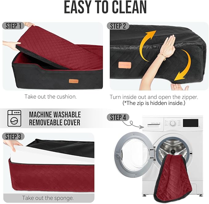 Large Dog Car Seat Under 100 lbs, Washable Dog Car Bed for 2 Medium Dogs, Detachable Pet Booster Seat with Storage Pocket and Seat Belt for Back Seat