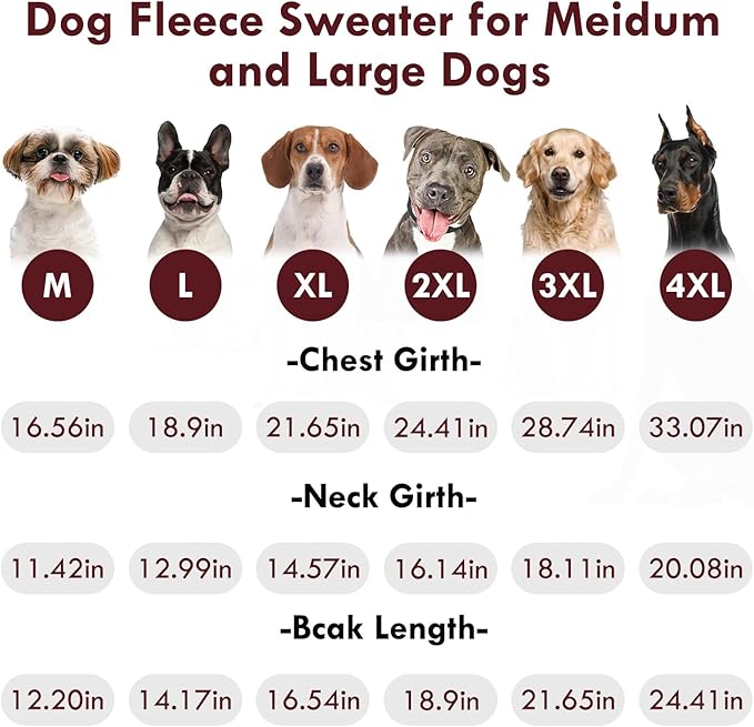 2 Pack Dog Sweaters Winter Fleece Sweatshirt Stretchy Vest Pullover for Dogs Clothes Warm Pet Pajamas Christmas for Meidum and Large Dogs