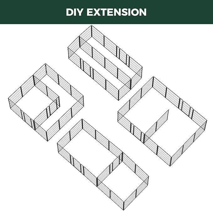FXW Homeplus Unleashed Indoor Dog Playpen - Stress-Free and Safe Play, Heavy Duty 40 Inch 16 Panels Dog Pen with Connectors (Pack of 2) for Medium and Large Dogs, Black│Patented