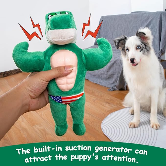 Hollypet Squeaky Plush Stuffed Durable Dog Toys, Cute Puppy Chew Toys for Small, Medium and Large Breed,Crocodile
