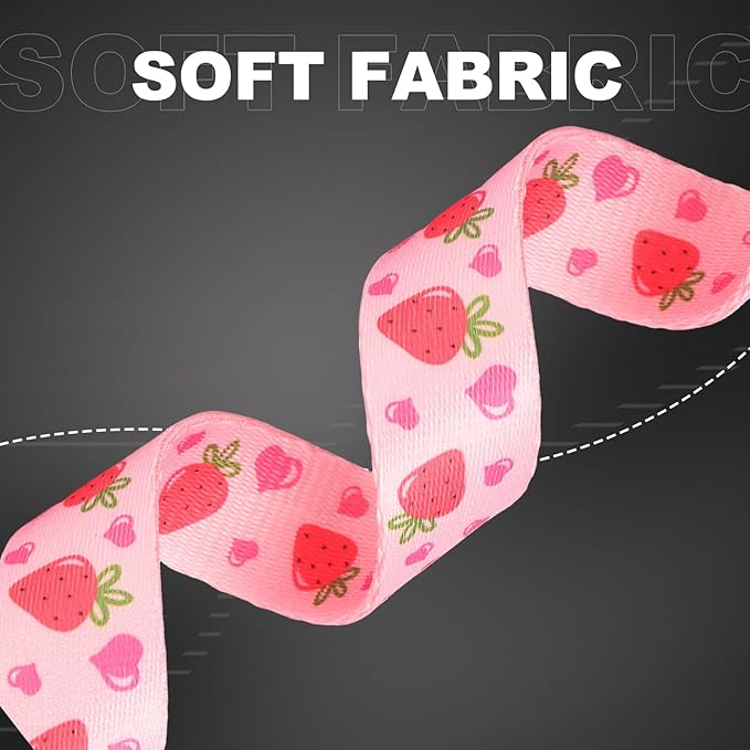 Soft Nylon Adjustable Dog Collar with Cute Strawberry Design - Pink Durable Collar for Small, Medium, Large & XL Dogs | No-Slip Comfort Fit (XL)