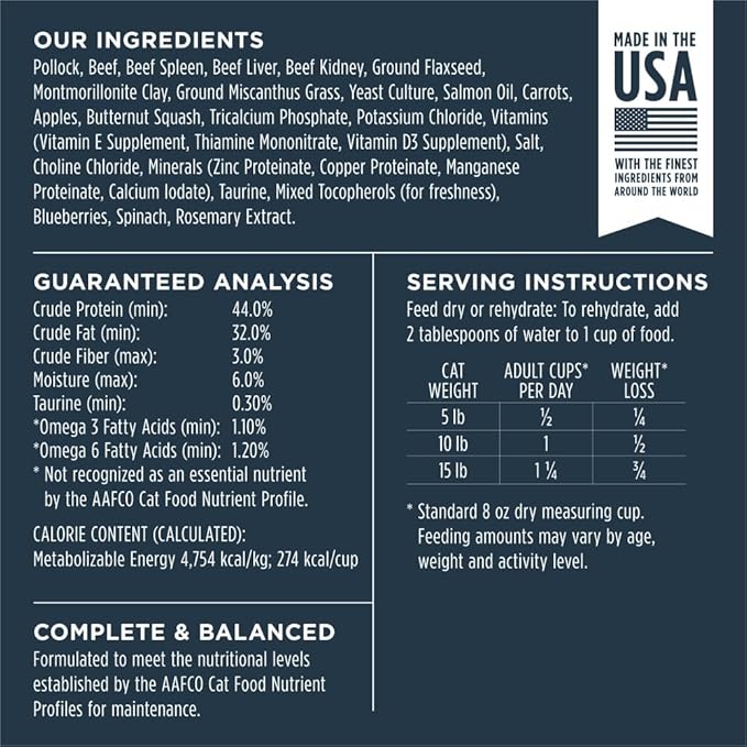 Instinct Raw Meals Freeze-Dried Pollock Cat Food, 24 oz. Bag