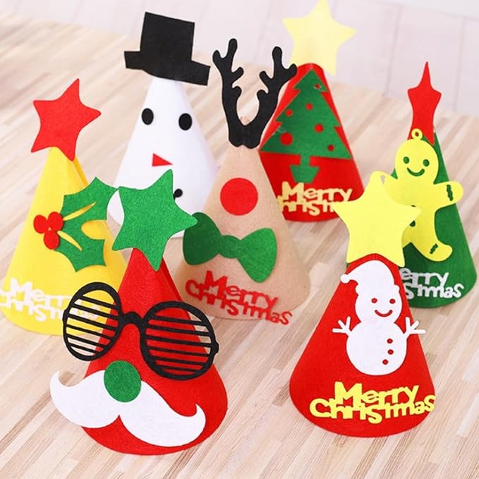 5 Pcs Christmas Dogs Hats Cute Cats Party Pet Set Dogs Santa Costumes Puppies Kittens Grooming Accessories. (Small Christmas B)