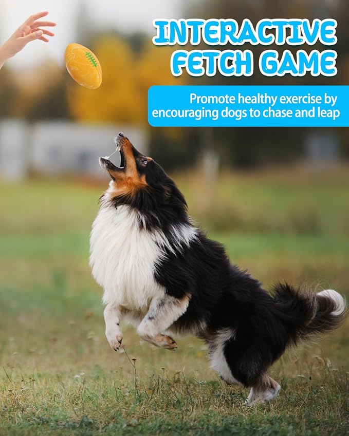 SCHITEC Dog Squeaky Ball Toys, Interactive Pet Balls for Fetch Play, Latex Rubber Football Toy for Medium Large Breed Dogs