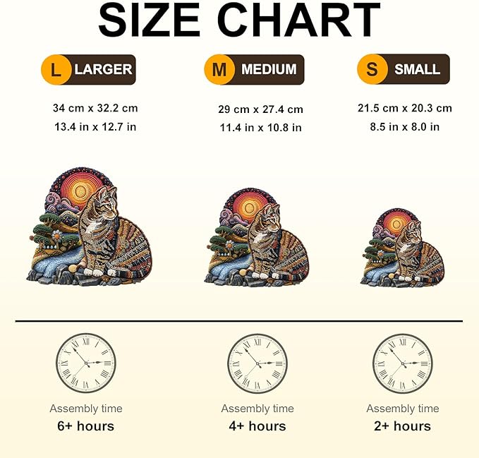 KAAYEE Wooden Puzzles for Adults, Knitted Kitten Puzzles, 170 Piece Unique Animal Shape Puzzle, Cat Wood Puzzle for Adults, Creative Gifts for Cat Lover/Friends/Family, Home Decor(11.4 * 10.8in)