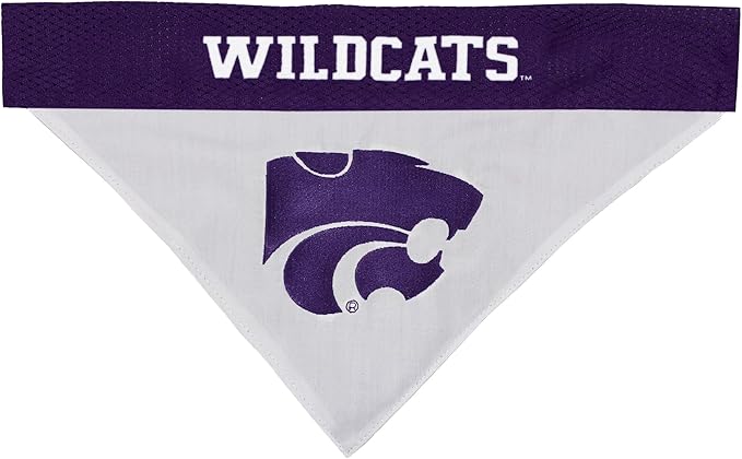 Pets First Collegiate Pet Accessories, Reversible Bandana, Kansas State Wildcats Size Large/X-Large