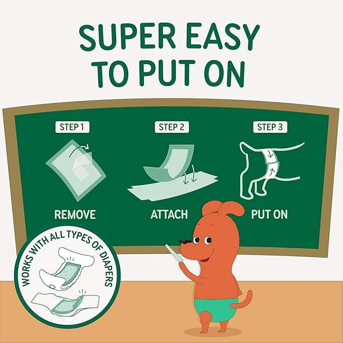 PAWPANG Disposable Dog Diaper Liners Booster Pads for Male & Female Dogs, 100ct, 4 Sizes Options, Doggie Diaper Inserts fit Most Types of Dog Diapers - Pet Belly Bands & Male Wraps (X-Small (100 ct))