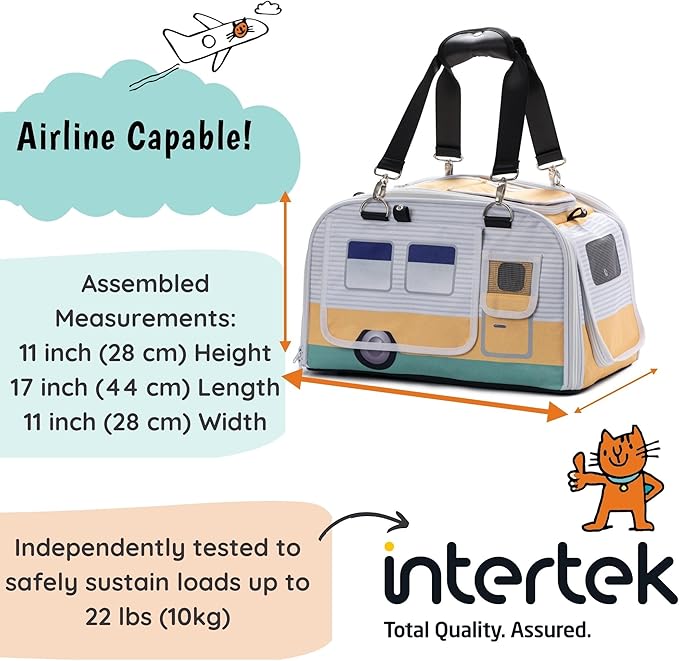 New Premium Soft-Sided 2-in-1 Kittyrama Cat Carrier & Home Hideaway – Vet-Recommended Calming Den, Dual-Use Lounge & Travel Carrier with SBS Zippers, Airline-Approved Under-Seat Fit