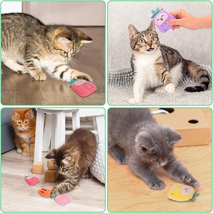 6 Pack Cat Toys Pineapple, Catnip Kitten Toys for Indoor Cats Kitty, Interactive Cat Nip Chew Kicker Toy for All Pet Breed