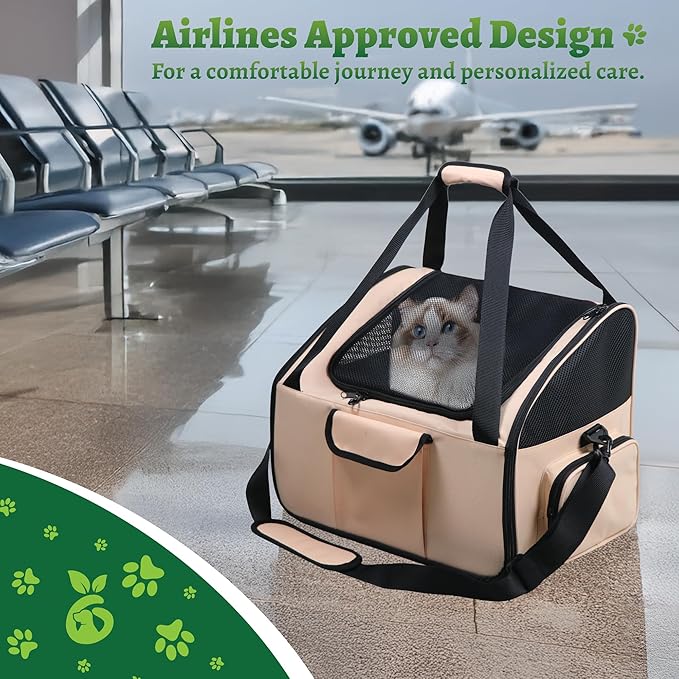 Dog Car Seat & Versatile Pet Carrier - 2in1 Dog Carriers for Small Dogs, Durable Polyester, Adjustable Straps, Breathable Mesh, Removable Pad, Toy Included - Ideal for Stress-Free Travel