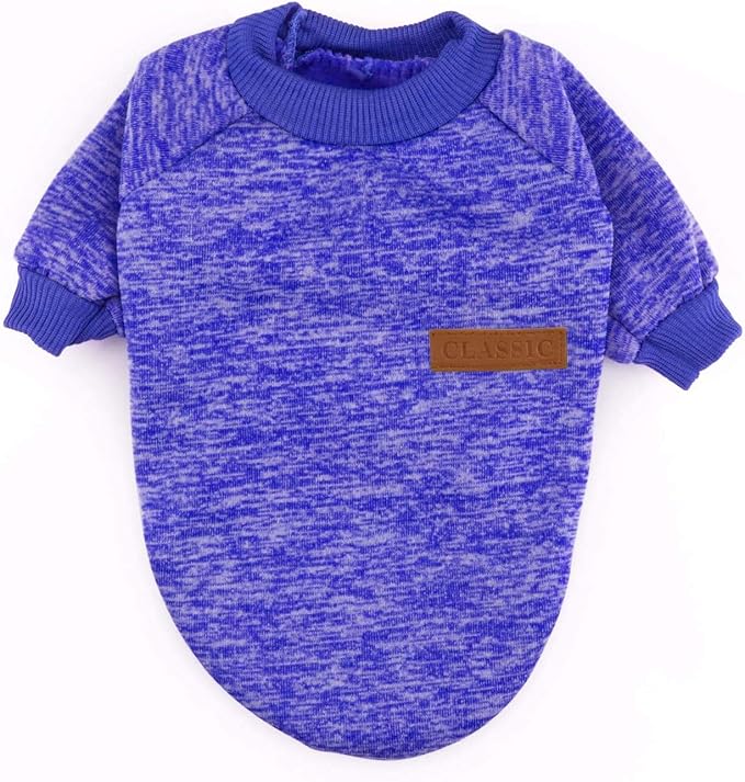 Idepet Pet Dog Classic Knitwear Sweater,Soft Fleece Coat for Small,Medium,Large Dog,Warm Pet Dog Cat Clothes,Soft Puppy Customes (S, DarkBlue)