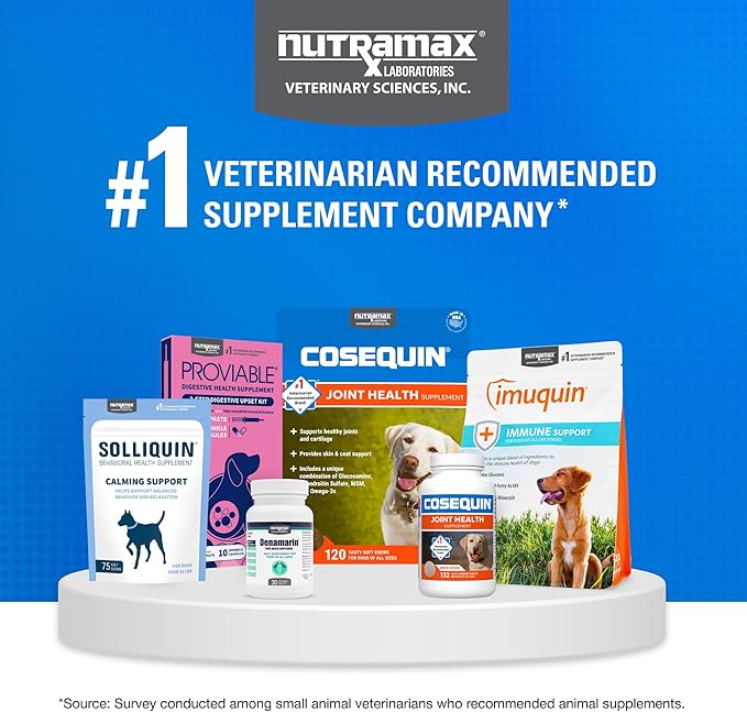 Nutramax Cosequin for Dogs Joint Health Supplement, Contains Glucosamine, Plus Chondroitin, MSM and Omega-3s, Supports Joint and Skin and Coat Health, Soft Chews, 120 Count