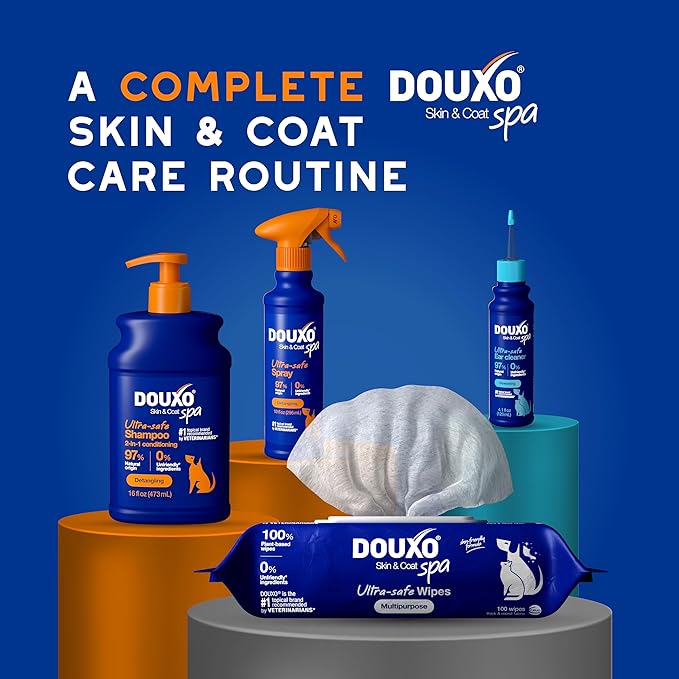 DOUXO® Skin & Coat SPA - Ultra-Safe 2 in 1 Conditioning Dog Shampoo, 16 fl oz, Cleans and Deeply Hydrates The Skin, Leaves The Coat Soft, Silky and Detangled, Skin-Friendly Formula