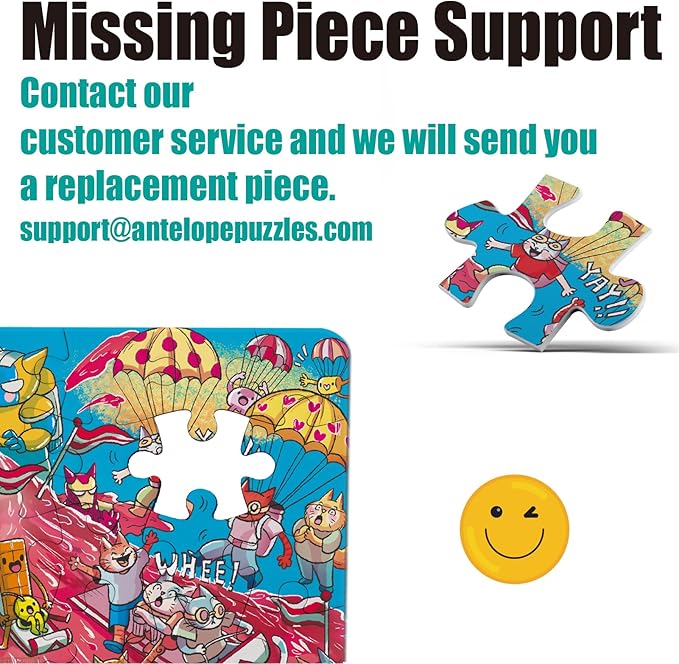 Antelope 3 in 1 1000 Piece Puzzle Bundle - Catndyland - 1000 Piece Jigsaw Puzzle with Drive in Movie and Roller Coaster