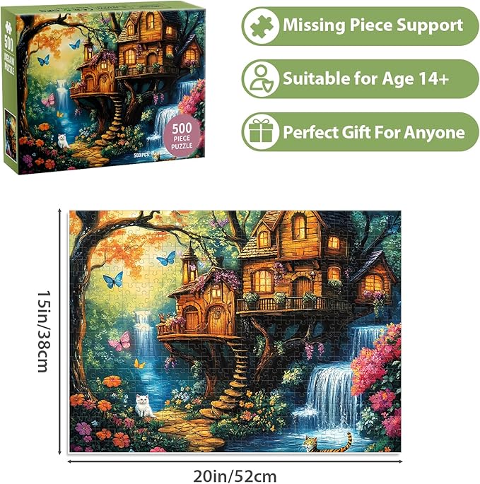 Puzzles for Adults 500 Pieces, Nature Jigsaw Puzzles 500 Piece for Adults Kids Seniors, Challenging Puzzle Perfect for Game Nights, Great Gift for Jigsaw Puzzle Lovers, Size: 20.5" x 15"
