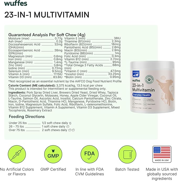 Wuffes Hip and Joint Supplement for and 23-in-1 Multivitamin Bundle for Dogs (Small & Medium Breed)