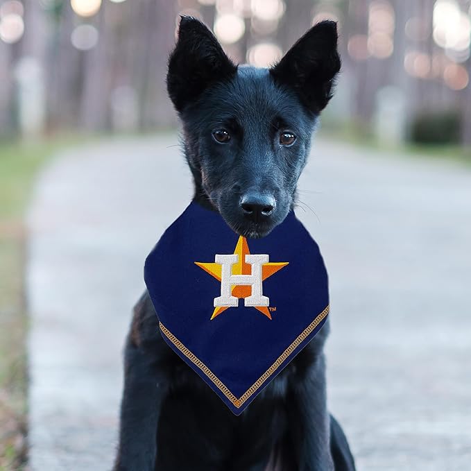 Pets First MLB Houston Astros TIE Bandana, Large/X-Large. Dog Bandana Scarf Bib for Pet Cat Dog. The Ultimate Game-Day, Party Bandanna, Birthday Event