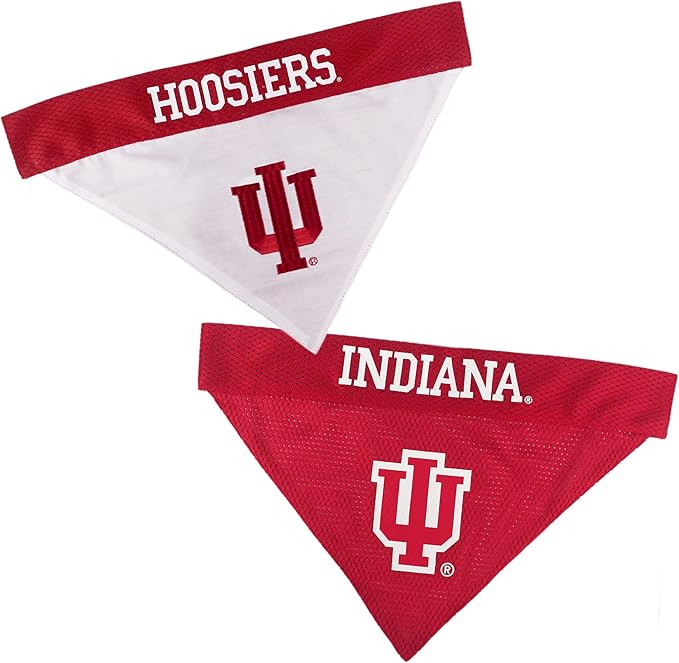 Pets First Collegiate Pet Accessories, Reversible Bandana, Indiana Hoosiers, Small/Medium