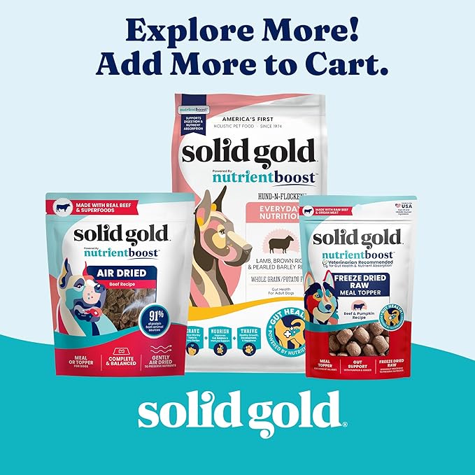 Solid Gold Wet Dog Food Topper & Meal Cups - W/Beef & Sweet Potato for Hip & Joint Support, Sensitive Stomachs & Gut Health - for Puppy, Adult & Senior Small Breed & Large Breed Dogs - 3.5oz/6 Pack