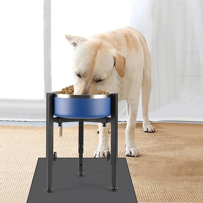 Single Dog Bowl Stand,Tall Dog Food Stand Adjustable Wide 7-11" Heights 14.5",Metal Elevated PET Bowl Holder Raised Water Feeder for Medium,Large Dog(Bowl Not Included)