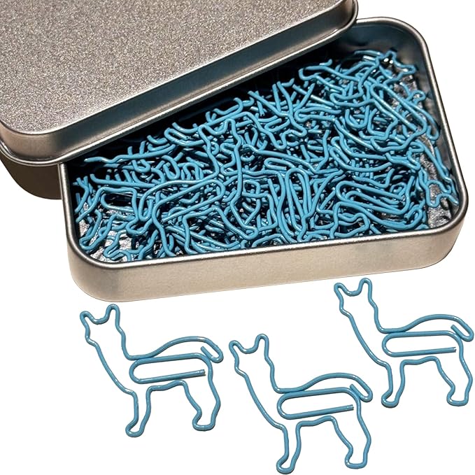 Cute Paper Clips, 60 PCS Alpaca Shaped Paper Clips Animal Bookmarks Clips, Assorted Colors, Fun Office Gifts for Women Men Coworkers Teachers Students Girls Boys, Christmas Gifts