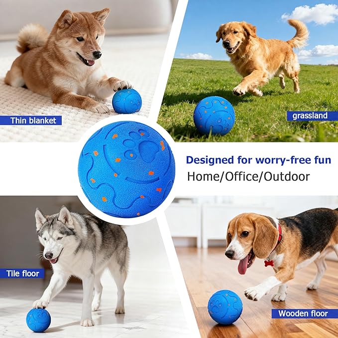 Interactive Dog Ball Auto Rolling, 3 Mode Auto Bouncing Ball, Automatic Moving, Rotating and Bouncing, Chew Proof E-TPU, Type-C Rechargeable, Activated Dog Stimulation, Toy to Keep Them Busy