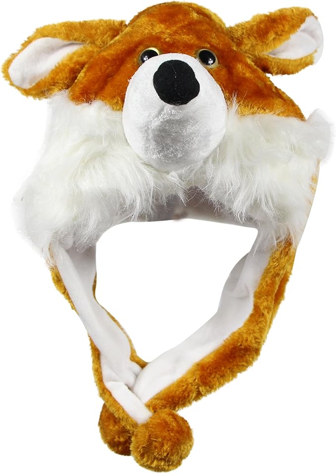 Plush Fun Animal Hats One Size Cap Polyester With Fleece Lining