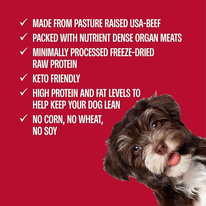 Muenster Freeze Dried Beef Liver Bites - Dog Treats, Mixer or Topper (3oz) - One Ingredient