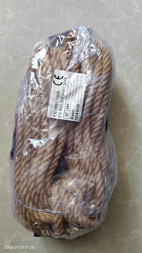 5/16 inch (8mm) x 164 ft (50Meter) Natural Sisal Hemp Rope Heavy Duty Thick Twine for Cat Scratcher Post Tree, Garden, Binding, Crafts Packing Material