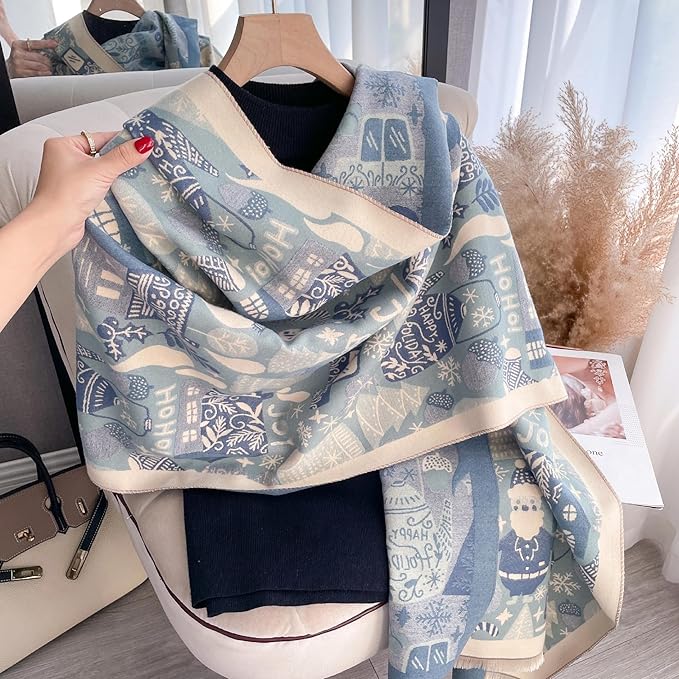 Jeelow Womens Pashmina Shawl Wrap Scarf - Elegant Dressy Evening Poncho Cape for Formal and Wedding Outfits