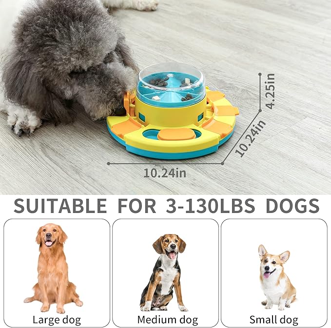 Dog Puzzle - Food Puzzle Toy Feeder, Treat Puzzles for Mental Stimulation (Push)