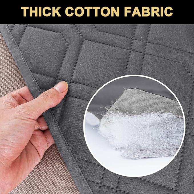 PrinceDeco Waterproof Dog Blanket Pet Bed Cover for Furniture Bed Couch Sofa Loveseat with Anti-Slip Back (32x62 Inch, Grey)