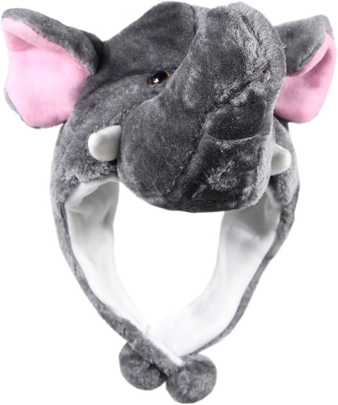 Plush Fun Animal Hats One Size Cap Polyester With Fleece Lining