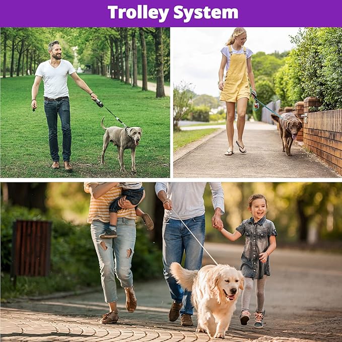 Long Dog Leash 20 FT: Heavy Duty Rope Leashes for Dogs Training with Swivel Lockable Hook Reflective Threads Bungee and Padded Handle - Dog Lead for Large Small Medium Dogs Outside Walking Hiking