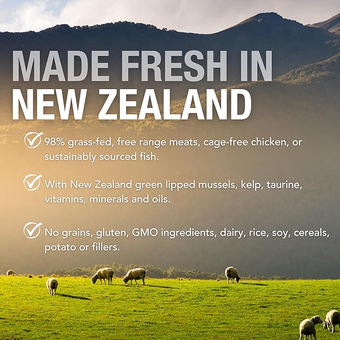 Feline Natural Wet Cat Food Pouch - Lamb & Salmon Feast, Grass-Fed & Wild-Caught, Grain-Free New Zealand Pate, 3oz Single Serve, Pack of 12