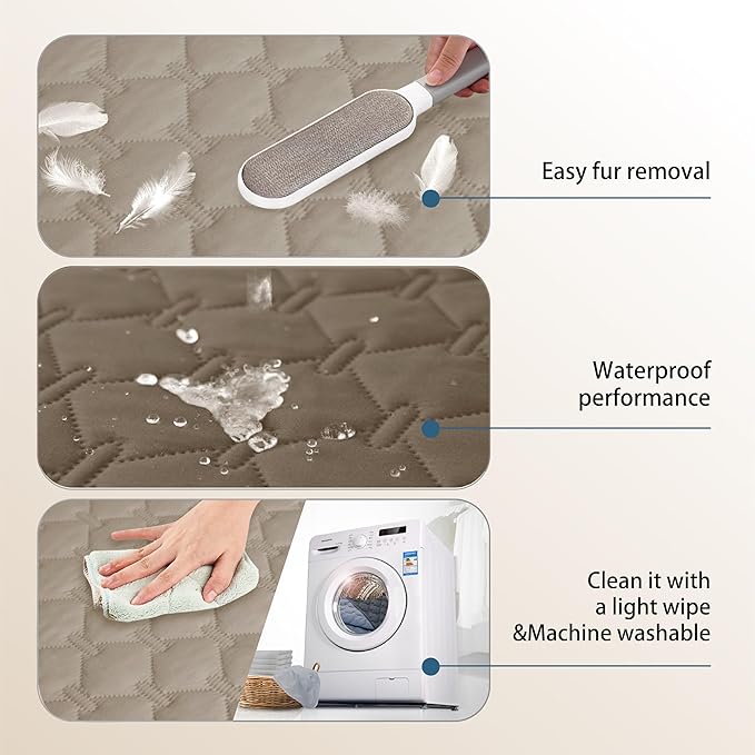 gogobunny 100% Double Sided Waterproof Dog Blanket Soft Pet Bed Cover Reversible Protect Furniture Couch Sofa Car for Puppy Cat Kids (Dark Walnut/Light Walnut, 32x53 Inch (Pack of 1))