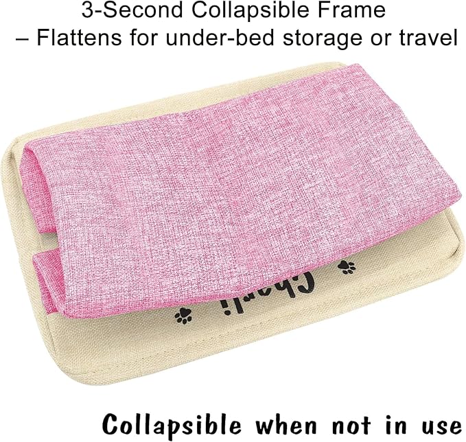 Personalized Dog Toy Storage Basket Collapsible with Pet's Name - Rectangular Custom Organizer Bin for Dog Toys, Coats, Blankets, Clothes | Durable & Space-Saving Design (Custom Pets Name)