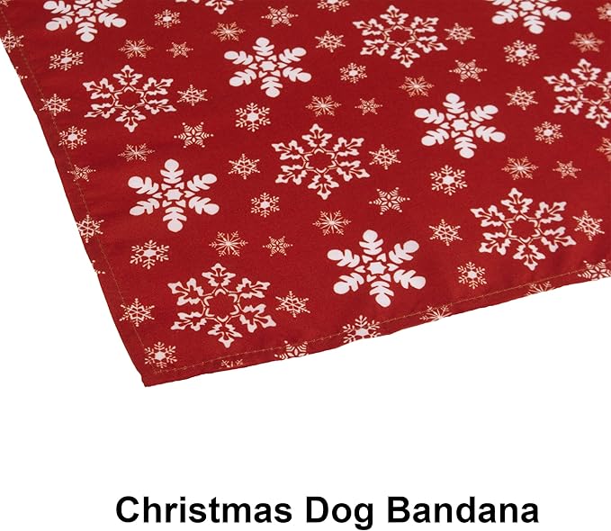 ADOGGYGO 4 Pack Dog Bandana Christmas Scarf Bibs Kerchief Set Pet Christmas Costume Xmas Holiday Bandanas for Small Dogs Pets (Small)