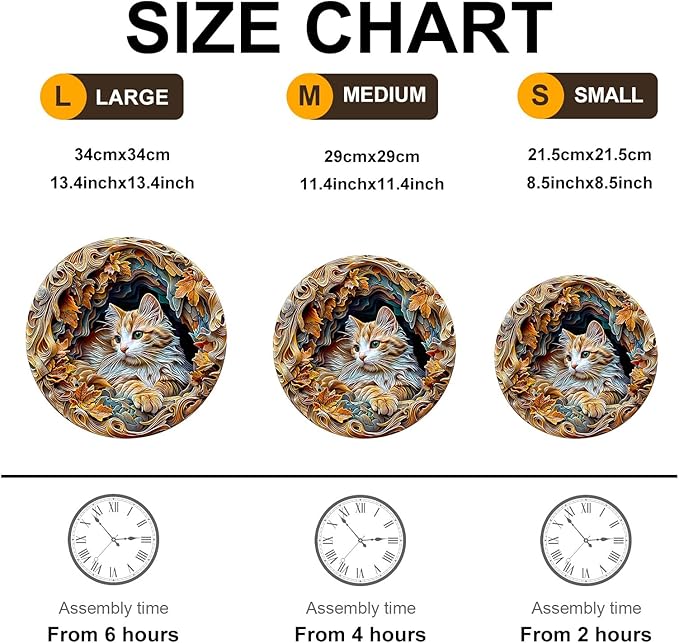 KAAYEE Wooden Puzzles for Adults, 3D Cat 100 Piece Unique Animal Shape Puzzle, Cat Wood Puzzle for Adults, Creative Gifts for Friends/Family, Home Decor(8.5 * 8.5in)