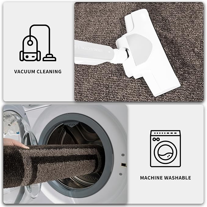 PURRUGS Dirt Trapping Door Mat 20" x 32", Non-Slip/Skid Machine Washable Entryway Rug, Shoes Scraper, Area Rug, Super Absorbent Welcome Mat for Muddy Wet Shoes and Paws, Grayish Brown & Coffee