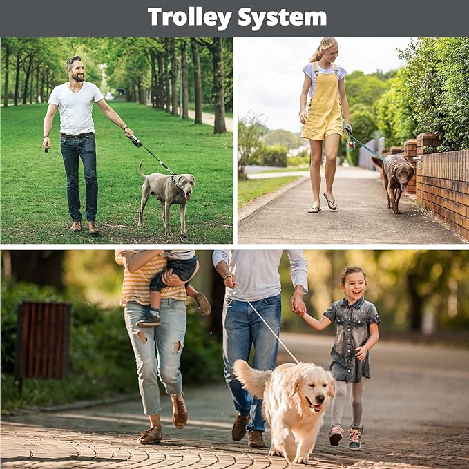 Long Dog Leash 15 FT: Heavy Duty Rope Leashes for Dogs Training with Swivel Lockable Hook Reflective Threads Bungee and Padded Handle - Dog Lead for Large Small Medium Dogs Outside Walking Hiking Grey